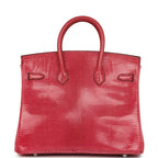 Vintage Hermes Birkin 25 Fuchsia Varanus Niloticus Lizard Palladium Hardware