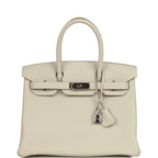 Hermes Birkin 30 Craie Togo Palladium Hardware