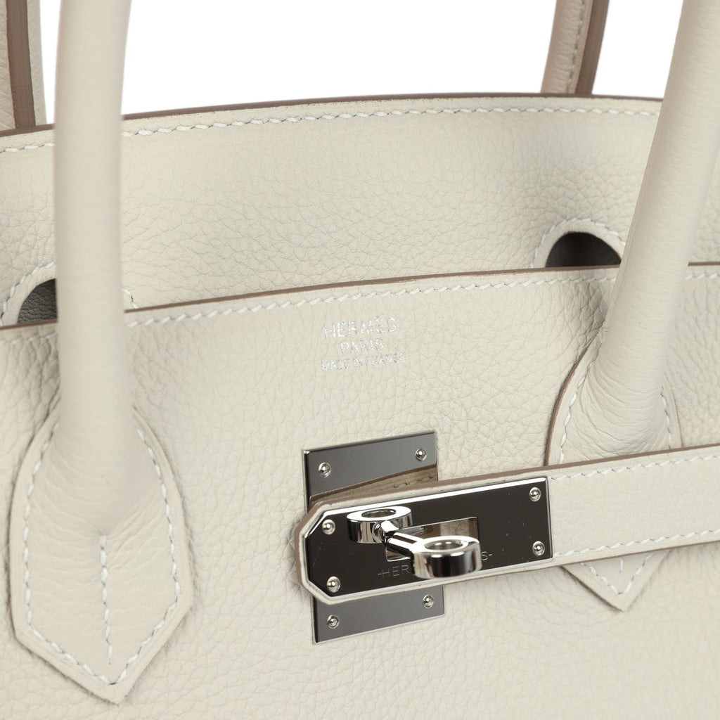 Hermes Birkin 30 Craie Togo Palladium Hardware