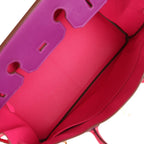 Hermes Special Order (HSS) Birkin 35 Rose Tyrien and Violet Epsom Gold Hardware