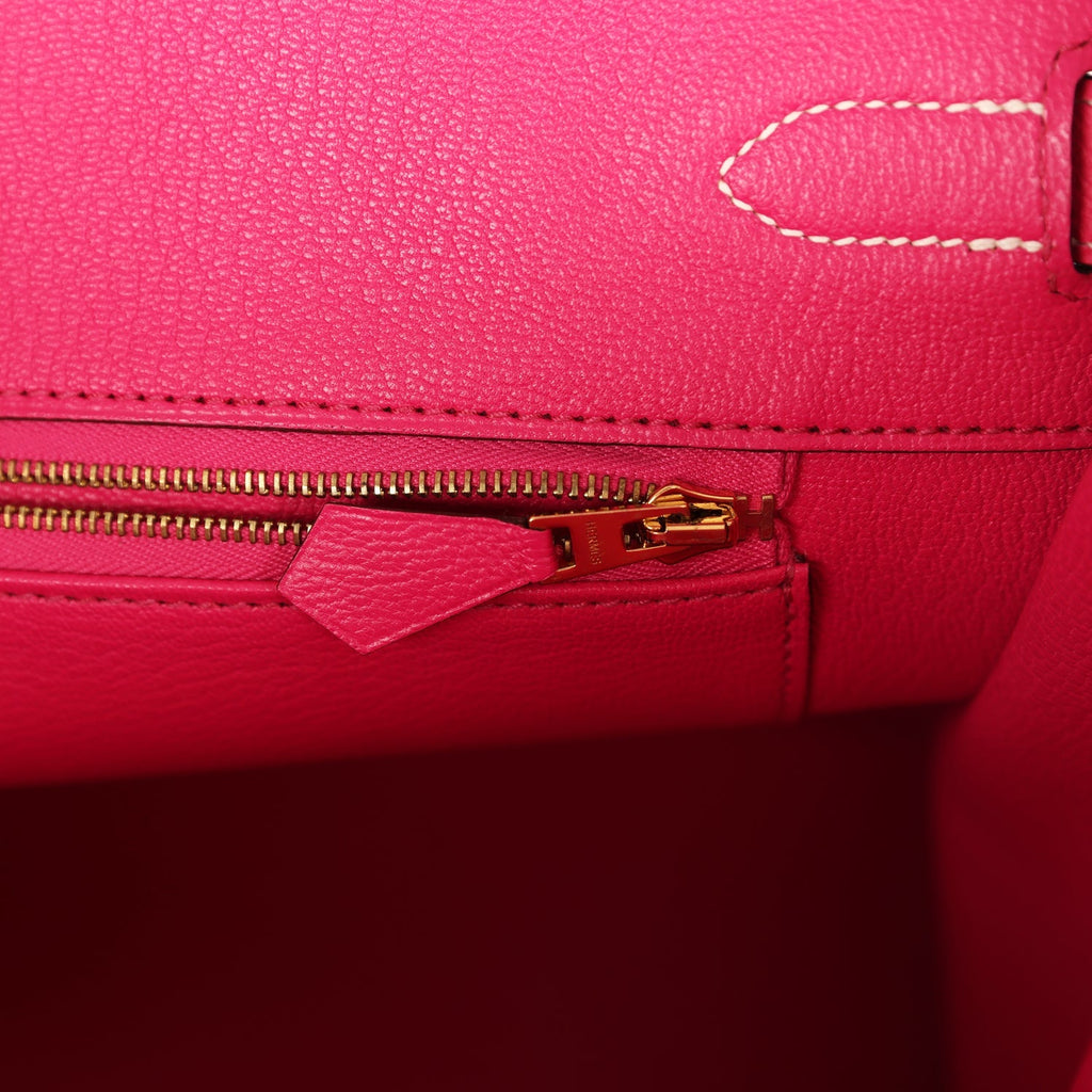 Hermes Special Order (HSS) Birkin 35 Rose Tyrien and Violet Epsom Gold Hardware