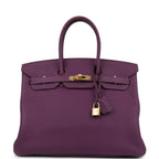 Hermes Birkin 35 Anemone Togo Gold Hardware