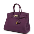 Hermes Birkin 35 Anemone Togo Gold Hardware