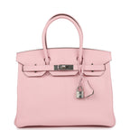 Hermes Special Order (HSS) Birkin 30 Rose Sakura Verso Chèvre Palladium Hardware