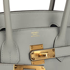 Hermes Shoulder Birkin Light 29 Bleu Glacier Evercolor Gold Hardware