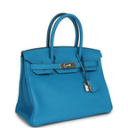 Hermes Birkin 30 Bleu Zanzibar Verso Togo Palladium Hardware
