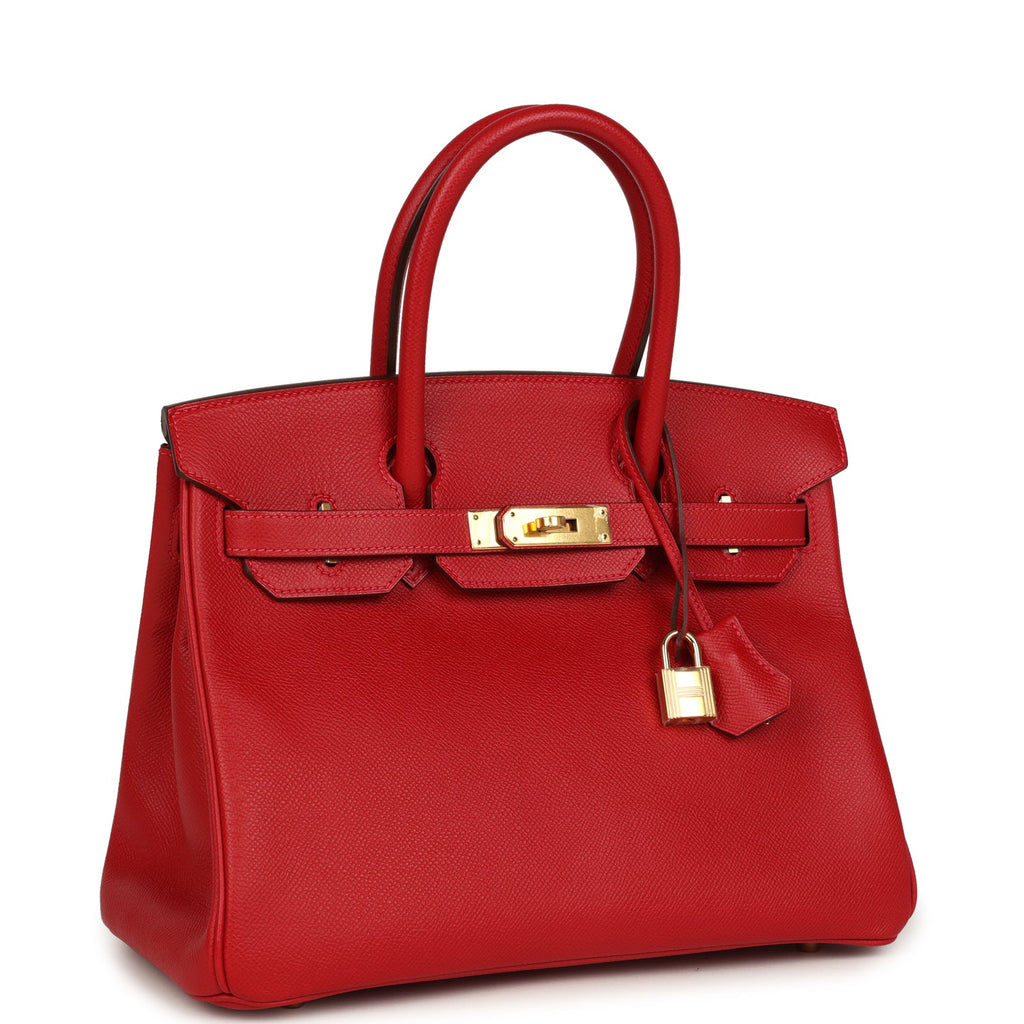 Hermes Birkin 30 Rouge Casaque Epsom Gold Hardware