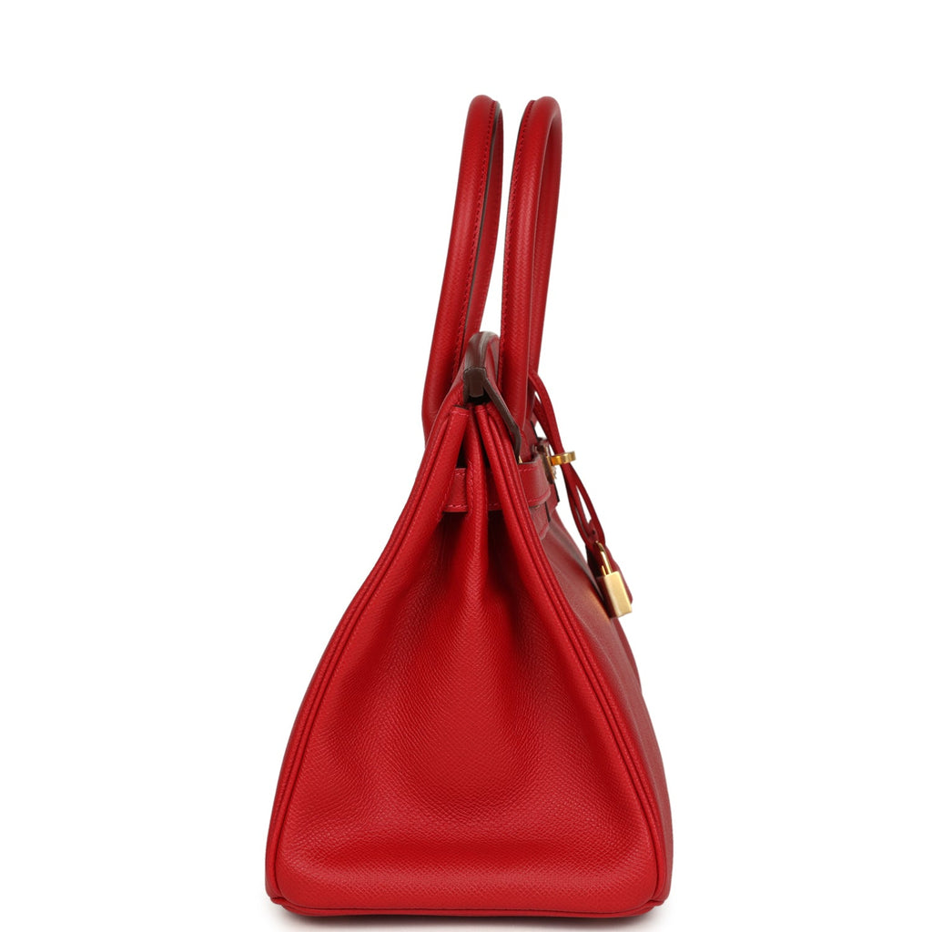 Hermes Birkin 30 Rouge Casaque Epsom Gold Hardware