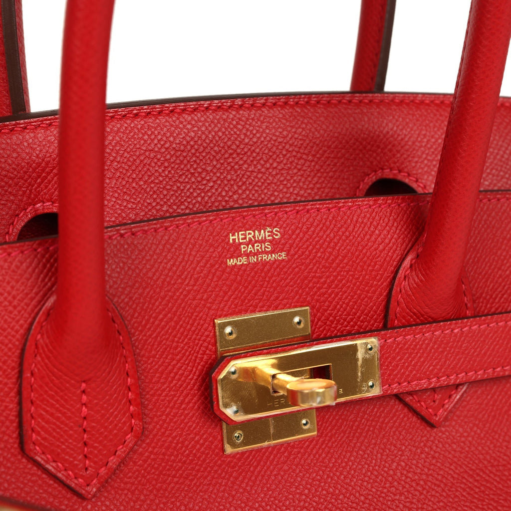 Hermes Birkin 30 Rouge Casaque Epsom Gold Hardware