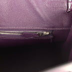 Hermes Birkin 35 Amethyst Shiny Porosus Crocodile Palladium Hardware