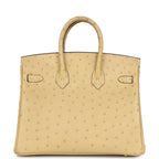 Hermes Birkin 25 Trench Ostrich Gold Hardware