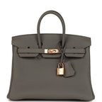 Hermes Birkin 25 Etain Togo Rose Gold Hardware