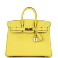 Hermes Birkin 25 Lime Swift Gold Hardware