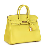 Hermes Birkin 25 Lime Swift Gold Hardware