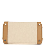 Hermes Birkin 25 Ecru and Beige Toile H Canvas and Biscuit Swift Palladium Hardware