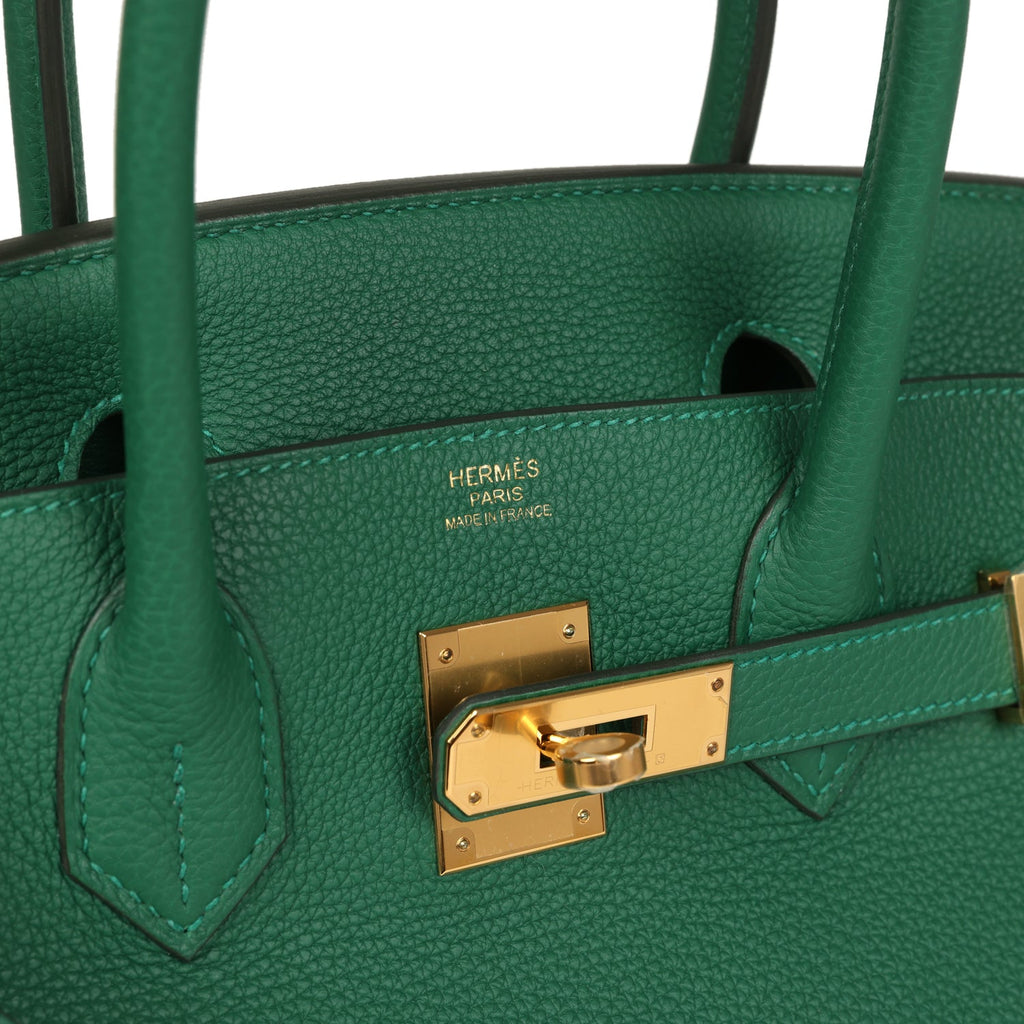Hermes Birkin 30 Vert Moyen Togo Gold Hardware