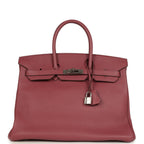 Hermes Birkin 35 Bois De Rose Fjord Palladium Hardware