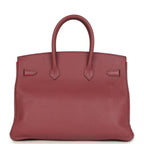 Hermes Birkin 35 Bois De Rose Fjord Palladium Hardware