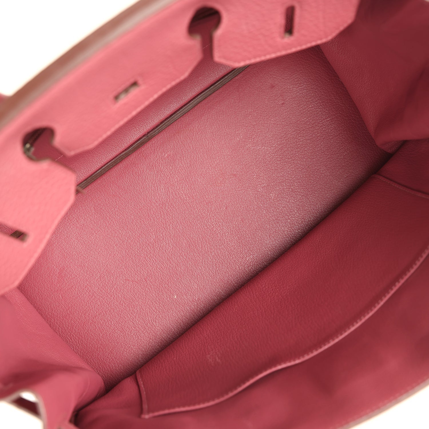Hermes Birkin 35 Bois De Rose Fjord Palladium Hardware