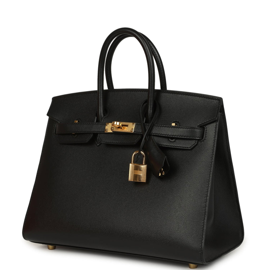 Hermes Birkin Sellier 25 Black Madame Gold Hardware