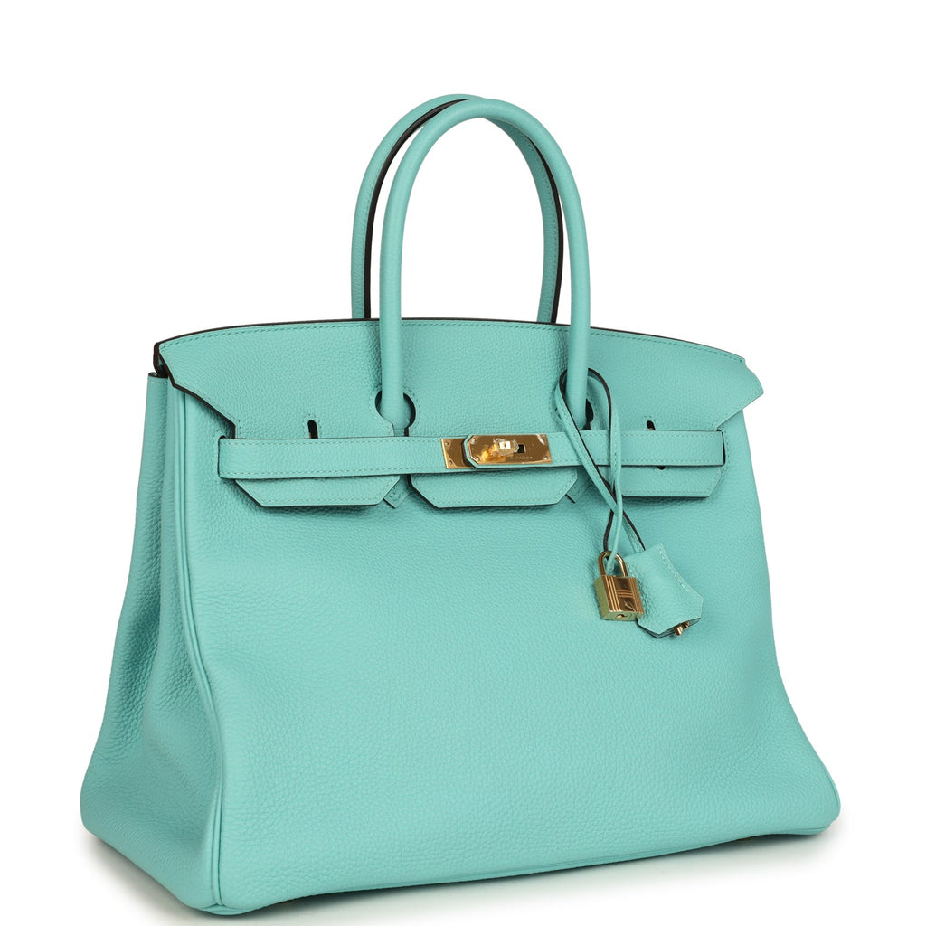 Hermes Birkin 35 Bleu Atoll Togo Gold Hardware