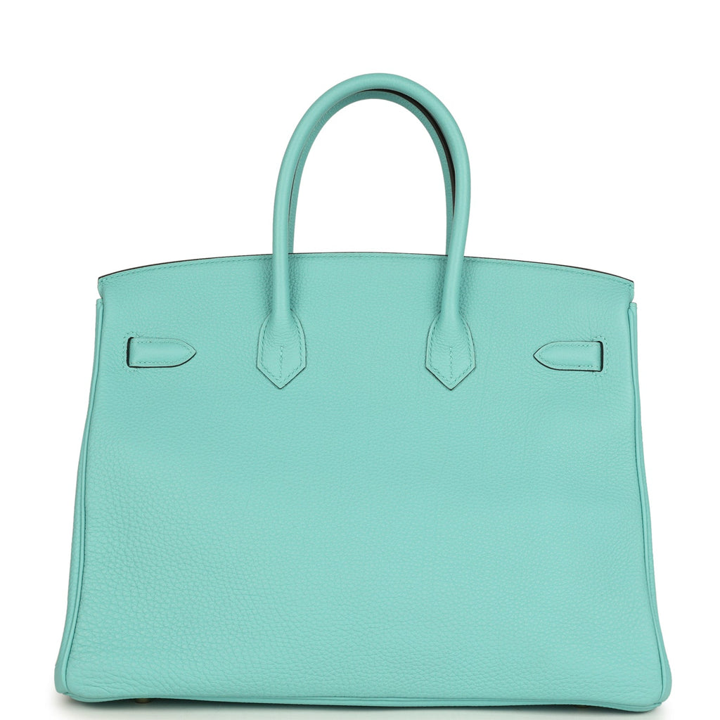 Hermes Birkin 35 Bleu Atoll Togo Gold Hardware