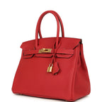 Hermes Birkin 30 Rouge Casaque Togo Gold Hardware