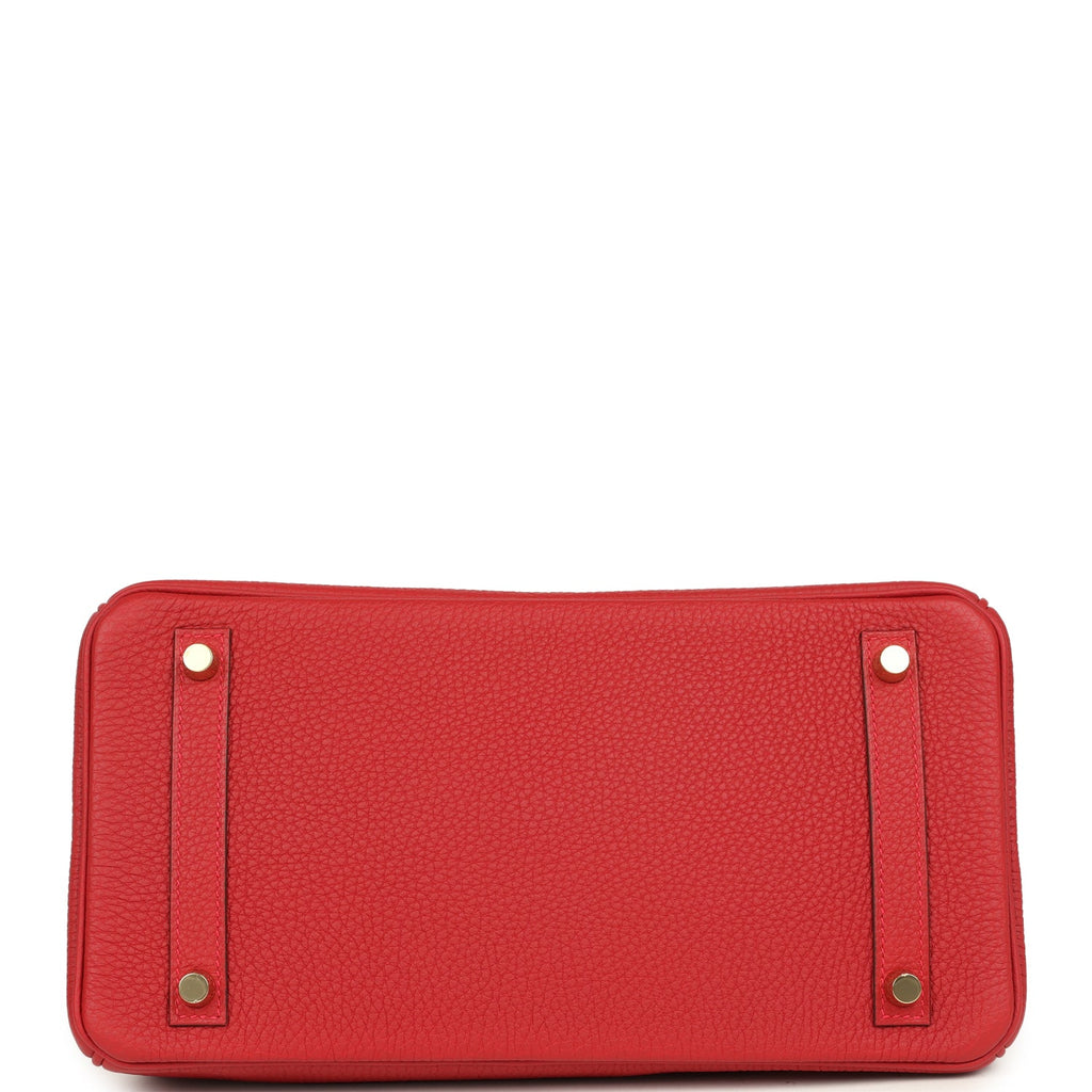 Hermes Birkin 30 Rouge Casaque Togo Gold Hardware