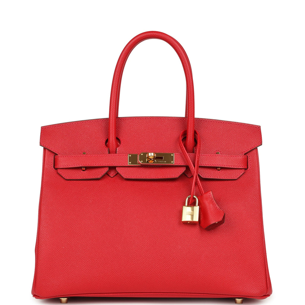 Hermes Birkin 30 Rouge Casaque Epsom Gold Hardware