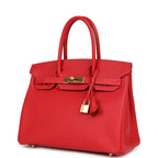Hermes Birkin 30 Rouge Casaque Epsom Gold Hardware