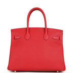 Hermes Birkin 30 Rouge Casaque Epsom Gold Hardware