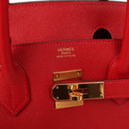 Hermes Birkin 30 Rouge Casaque Epsom Gold Hardware