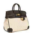 Hermes Birkin 25 Ecru and Beige Toile H Canvas and Bai-Brun Swift Gold Hardware