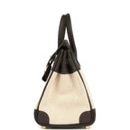 Hermes Birkin 25 Ecru and Beige Toile H Canvas and Bai-Brun Swift Gold Hardware