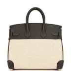 Hermes Birkin 25 Ecru and Beige Toile H Canvas and Bai-Brun Swift Gold Hardware