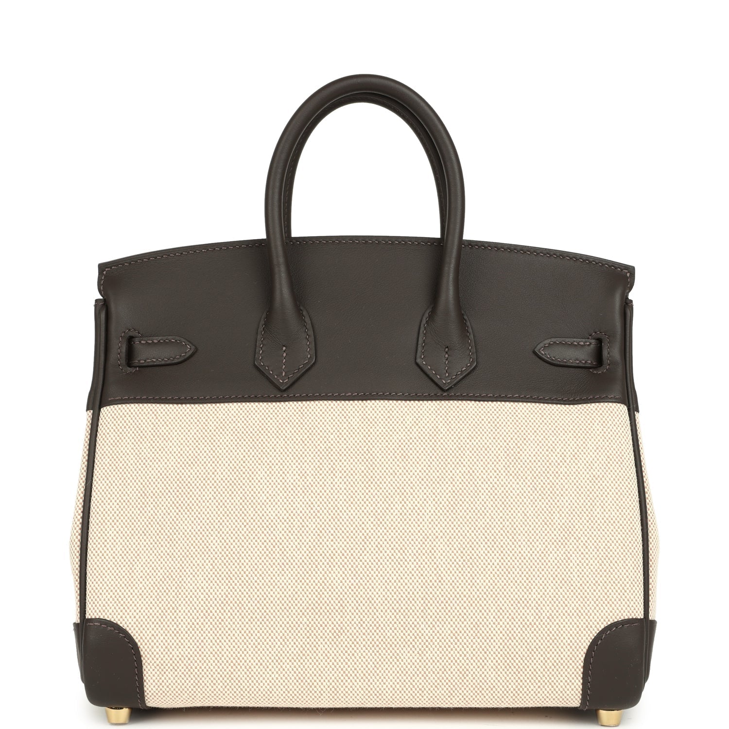 Hermes Birkin 25 Ecru and Beige Toile H Canvas and Bai-Brun Swift Gold Hardware
