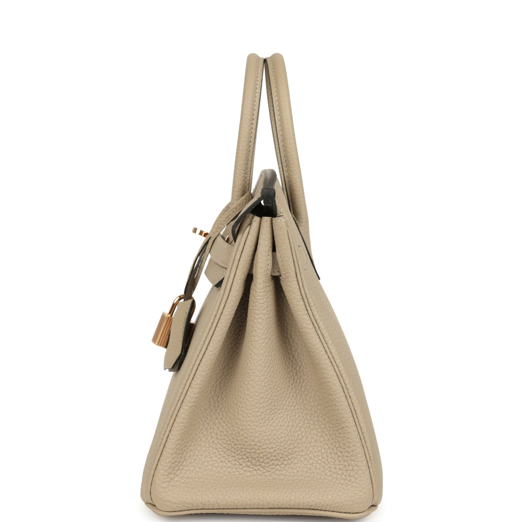 Hermes Birkin 25 Gris Tourterelle Togo Rose Gold Hardware