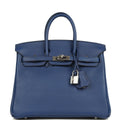 Hermes Birkin 25 Bleu Saphir Swift Palladium Hardware