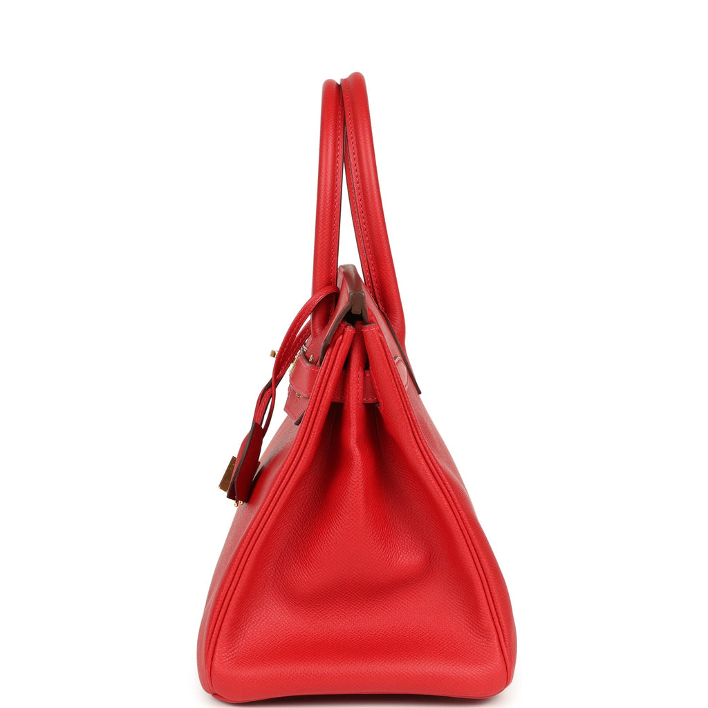 Hermes Birkin 30 Rouge Casaque Epsom Gold Hardware