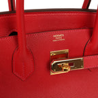 Hermes Birkin 30 Rouge Casaque Epsom Gold Hardware