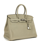 Hermes Birkin 35 Sauge Clemence Palladium Hardware