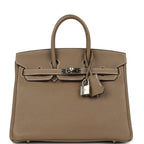 Hermes Birkin 25 Etoupe Togo Palladium Hardware