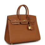 Hermes Birkin Sellier 25 Gold Epsom Gold Hardware