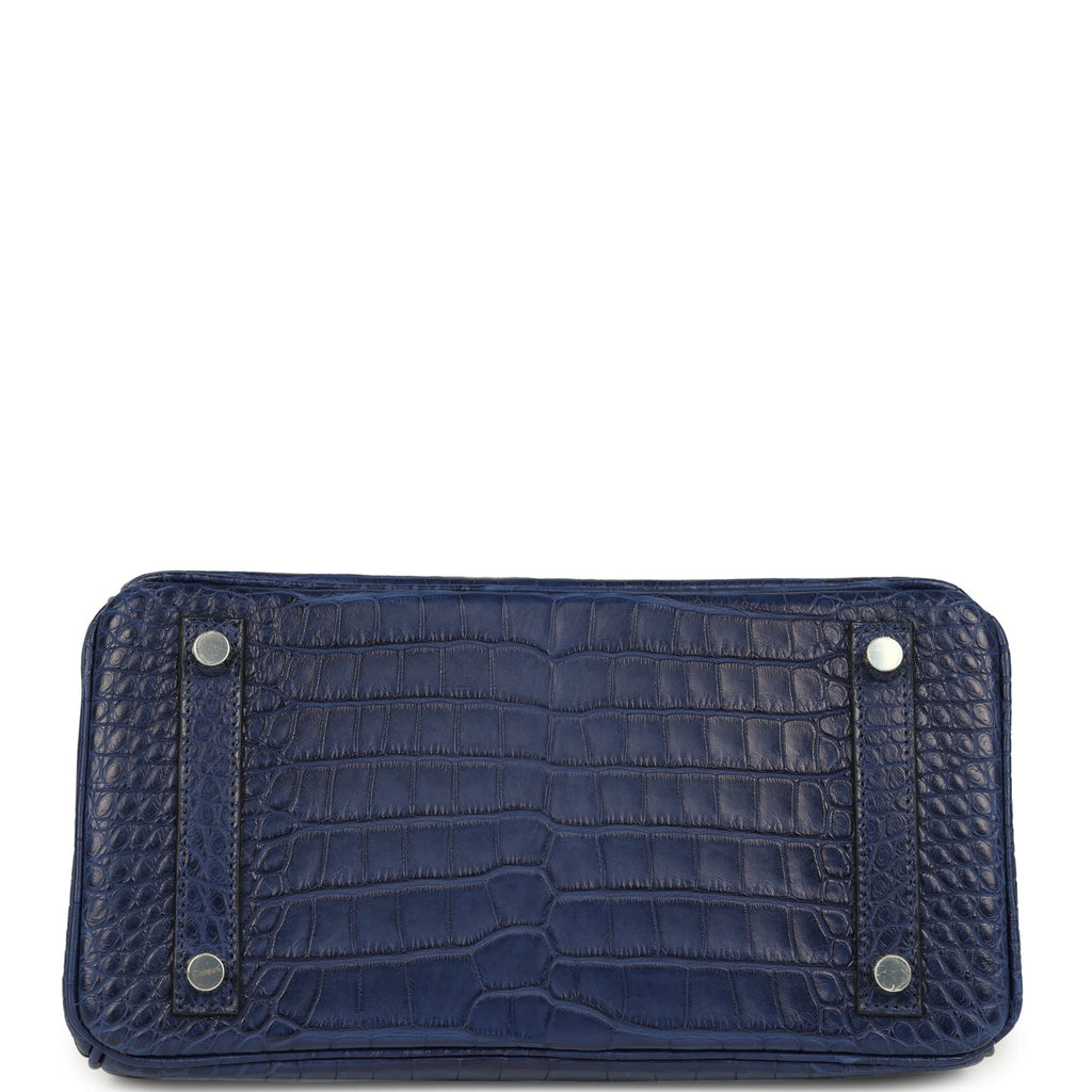 Hermes Birkin 25 Bleu Saphir Matte Alligator Palladium Hardware