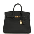 Hermes Birkin 25 Black Togo Gold Hardware