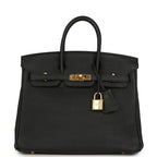 Hermes Birkin 25 Black Togo Gold Hardware