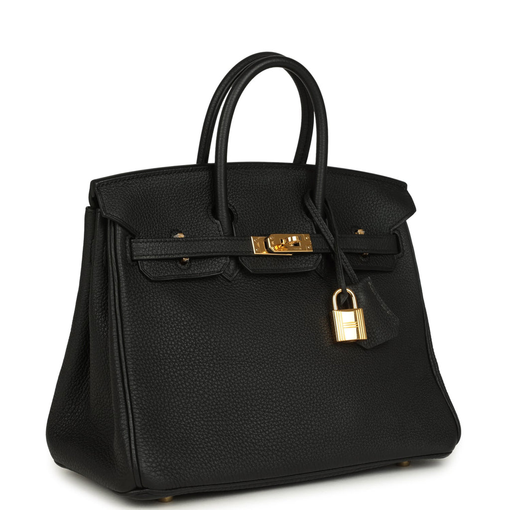 Hermes Birkin 25 Black Togo Gold Hardware