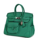 Hermes Birkin 25 Cargo Vert Vertigo Toile H and Swift Palladium Hardware
