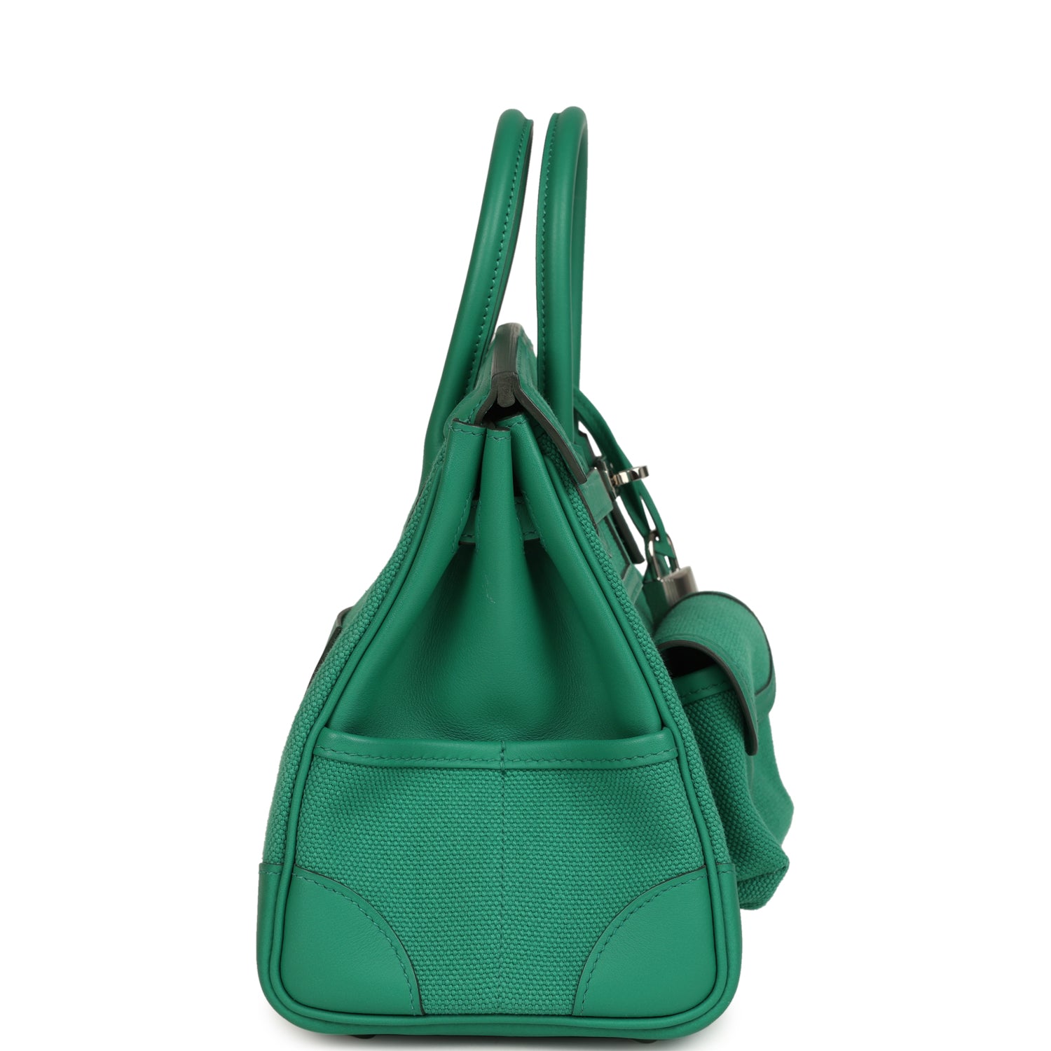 Hermes Birkin 25 Cargo Vert Vertigo Toile H and Swift Palladium Hardware