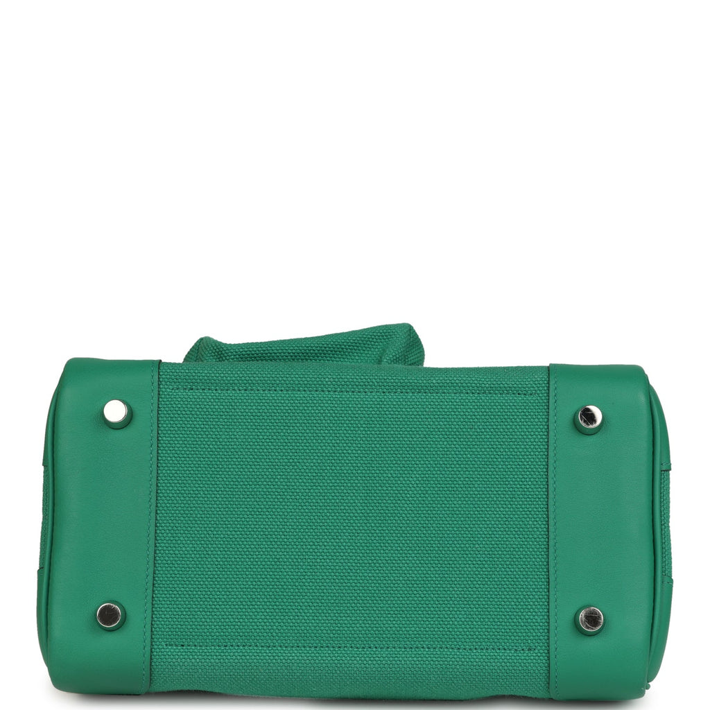 Hermes Birkin 25 Cargo Vert Vertigo Toile H and Swift Palladium Hardware